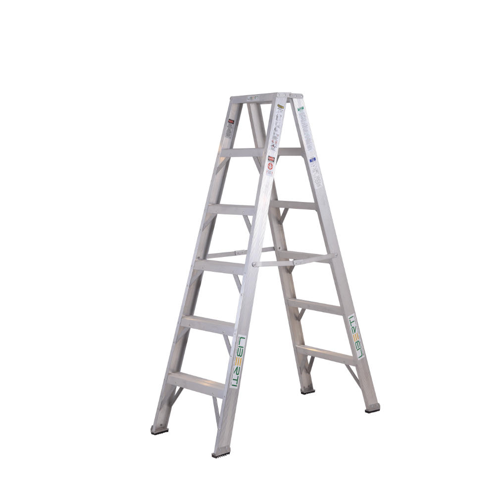 6’Liberti Heavy duty aluminium Twin ladder with platform